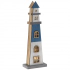 Дървен светещ фар, 10х31 см