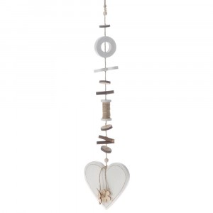 Висулка, бяло сърце, 11х55 см