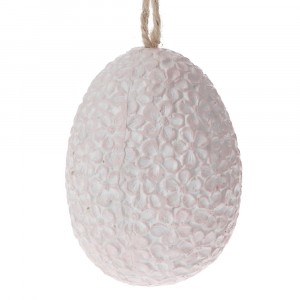 Яйце, полирезин, цветя, розово, 5х7 см