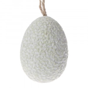 Яйце полирезин, цветя, зелено, 5х7 см