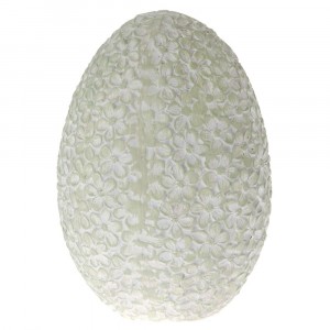 Яйце полирезин, цветя, зелено, 8х12 см