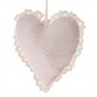 Сърце от плат, розово, 15х14 см