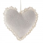 Сърце от плат, крем, 15х14 см