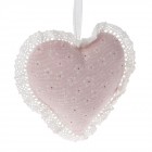 Сърце от плат, розово, 11х10 см