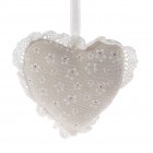 Сърце от плат, крем, 11х10 см