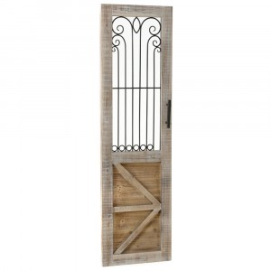 Дървена врата с метални елементи, 53х183 см