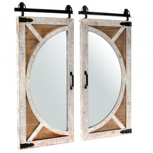 Дървено висящо огледало, к-т 2 бр, 42х88 /взяко/