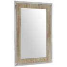 Дървено огледало с иноксов кант ENJOY THE LITTLE THINGS, 37х52 см