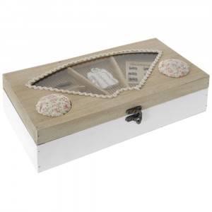 Дървена кутия за шивашки материали, 30х16х8 см