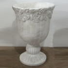 Керамична ваза, бяла,ф21х29 см