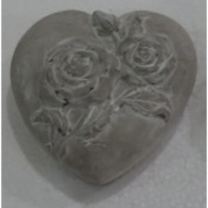 Керамично сърце, сиви рози, 16х16х8 см