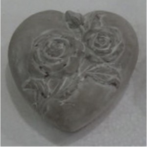 Керамично сърце, сиви рози, 12х12х5 см