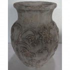 Керамична ваза, сиви листа, ф29х36 см