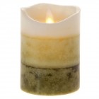 Свещ восък, LED светлина, батерии, 7,5х10 см, зелена