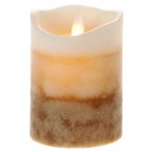 Свещ восък, LED светлина, батерии, 7,5х10 см, оранж