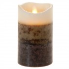 Свещ восък, LED светлина, батерии, 7,5х12,5см, кафе