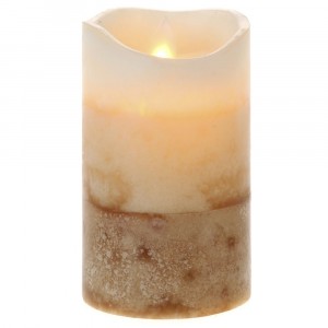 Свещ восък, LED светлина, батерии, 7,5х12,5см, оранж