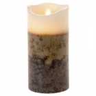 Свещ восък, LED светлина, батерии, 7,5х15см, кафе