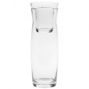 Стъклена ваза със свещник, Ф 10х29 см