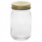 Буркан с капак от изчистено стъкло, ф 6х13,5 см