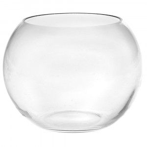 Стъклен ваза 'аквариум', Ф 20х16 см