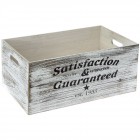 Дървена касетка, претрито бяло, SATISFACTION, 50Х32Х22 СМ