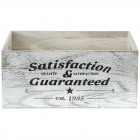 Дървена касетка, претрито бяло, SATISFACTION, 44Х27Х20 СМ