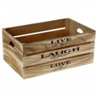 Дървена касетка, натурал, LIVE ,LAUGH, LOVE, 50х32х22 см 