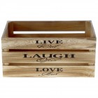 Дървена касетка, натурал, LIVE ,LAUGH, LOVE, 44х27х20 см 