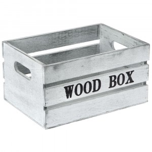 Дървена касетка, претрото бяло,21х15х11 см