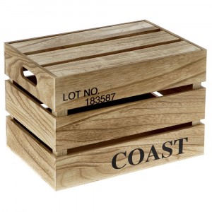 Дървена касетка с капак, натурал, COAST, 
