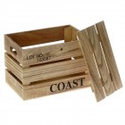 Дървена касетка с капак, натурал, COAST, 