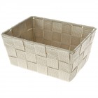 Металена кошница препплетена със синтетичнен матриал, беж