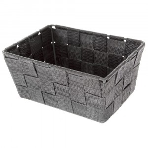 Металена кошница препплетена със синтетичнен матриал, черен