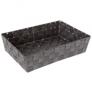 Метален панер препплетен със синтетичнен матриал, черен