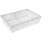 Метален панер препплетен със синтетичнен матриал, бял