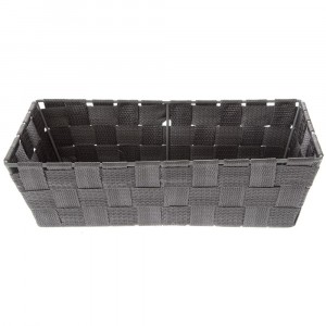 Метален панер препплетен със синтетичнен матриал, черен