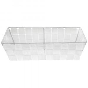 Метален панер препплетен със синтетичнен матриал, бял