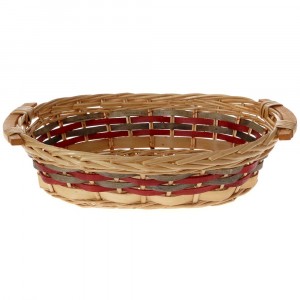 Плетен панер, трицветен 1 , 38х29х11 см