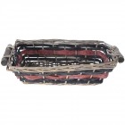 Панер плетен, тъмно кафяв, 40х28х9 см