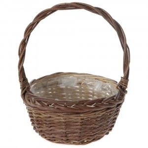 Плетена кошница, кафе, Ф20х10/ 25 см