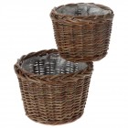 Плетени кошове 2 бр., кафе, 20х14/15х12 см