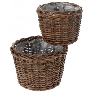 Плетени кошове 2 бр., кафе, 20х14/15х12 см