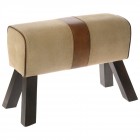 Пейка от плат и кожа, беж и кафяво, 67х32х47 см