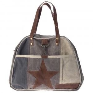 Раница от кожа и плат, 46х33 см