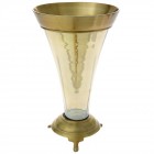 Ваза, метал и стъкло, злато, Ф20х35 см