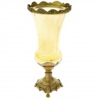 Ваза, метал и стъкло, злато, Ф20х35 см