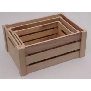 Дървена касетка, натурал, 35х25х15 см