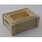 Дървена касетка 3 бр, натурал,23х17х9/20х13х8/17х10х7 см