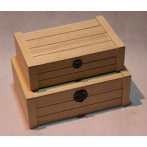 Дървена кутия , натурал, 40х26х15 см